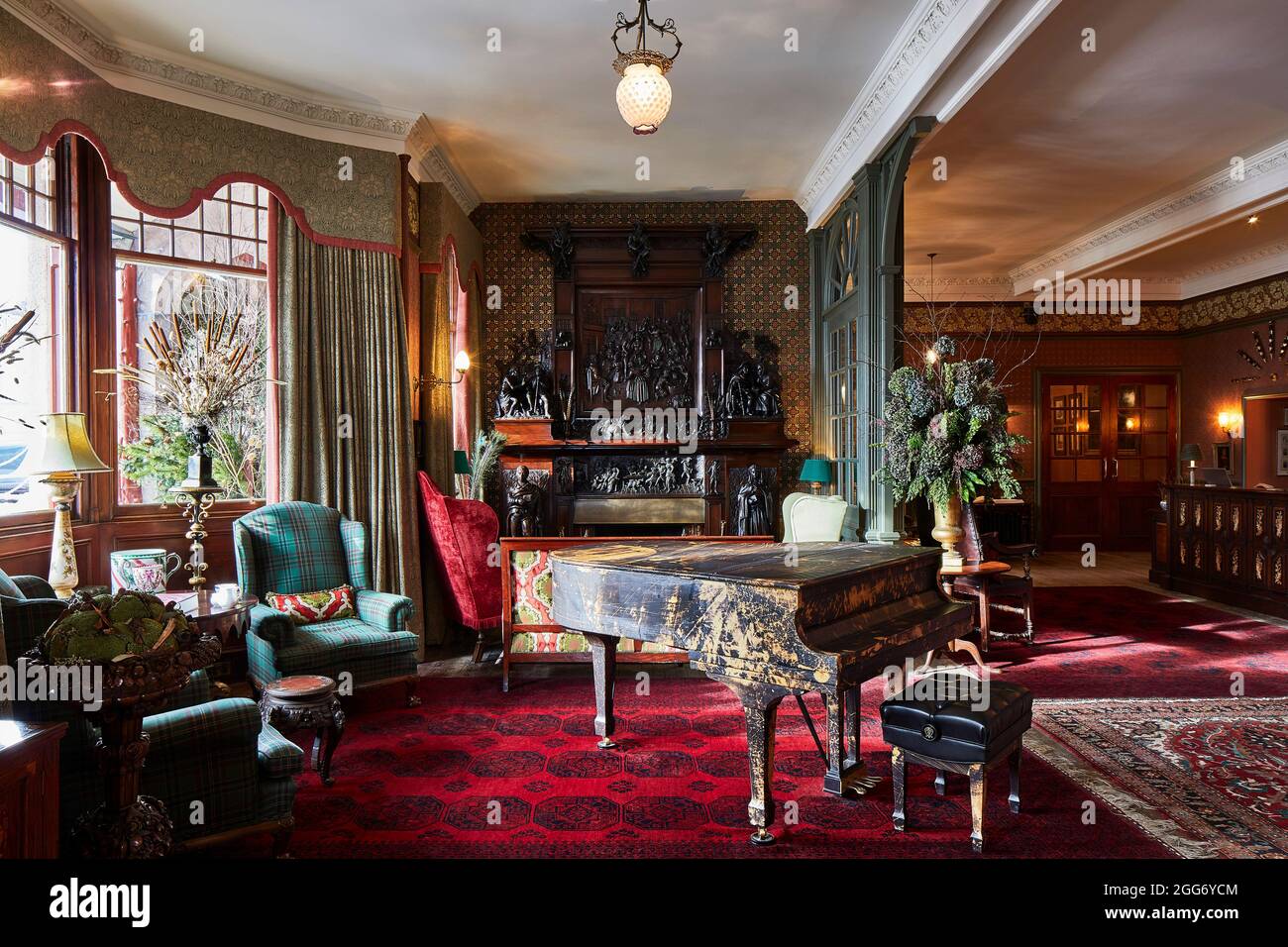 Hotel lobby. Fife Arms, Braemar, United Kingdom. Architect Moxon, 2019