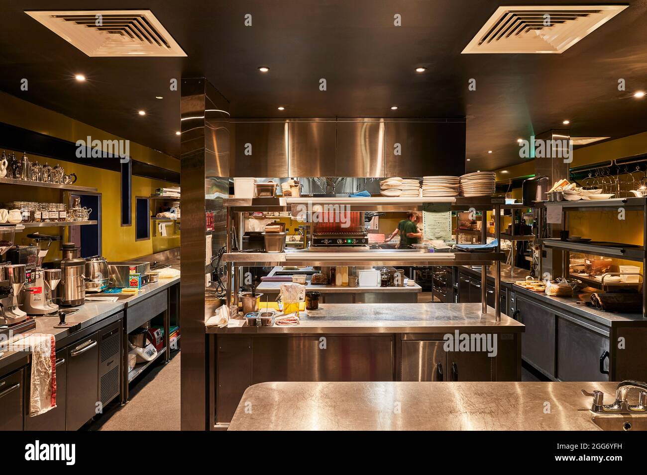Hotel kitchen. Fife Arms, Braemar, United Kingdom. Architect Moxon, 2019 Stock Photo Alamy