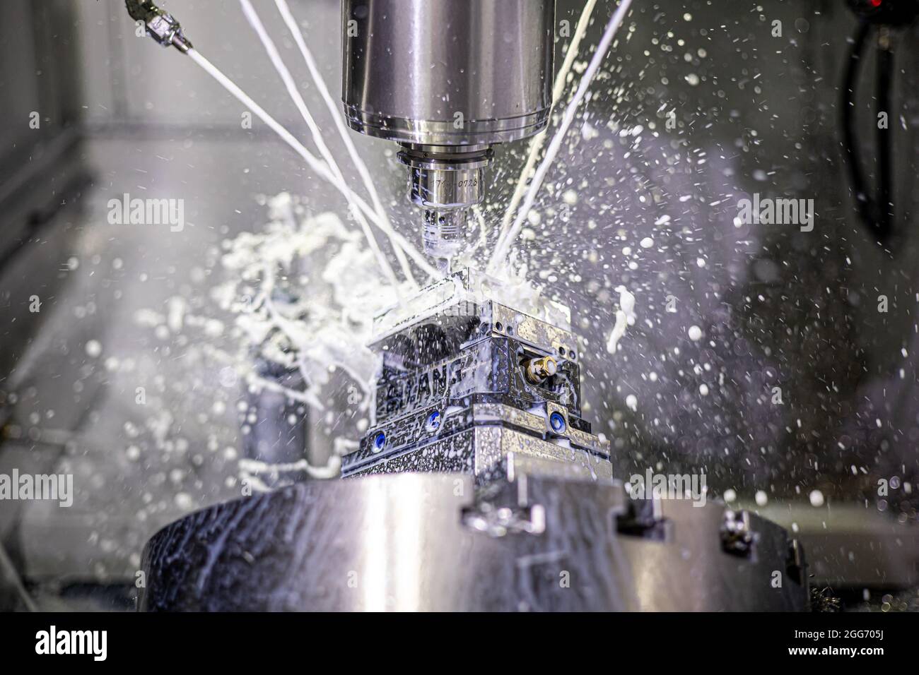 5-axis cnc milling Stock Photo