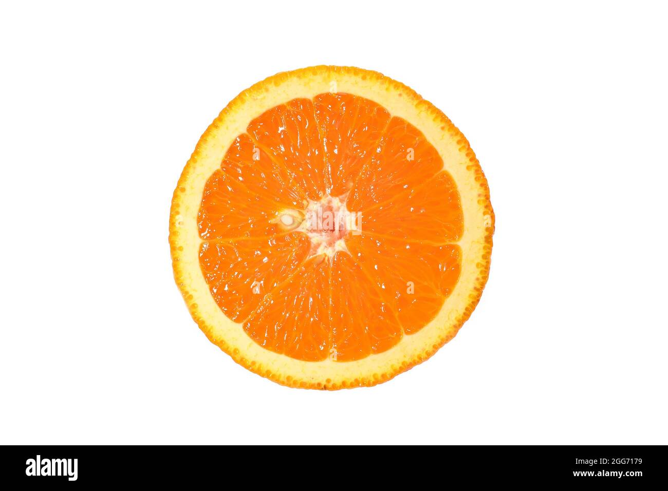 Slice of fresh orange isolated on white background Stock Photo - Alamy