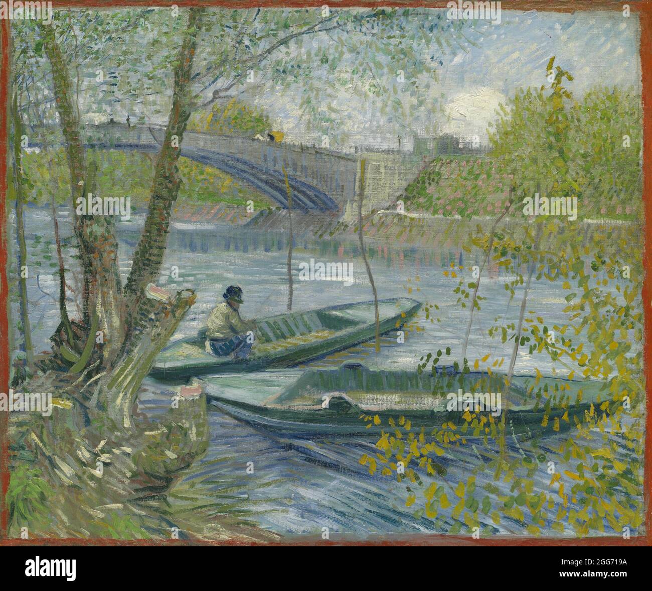Fishing in Spring, the Pont de Clichy (Asnières) 1887 by Vincent van Gogh Stock Photo