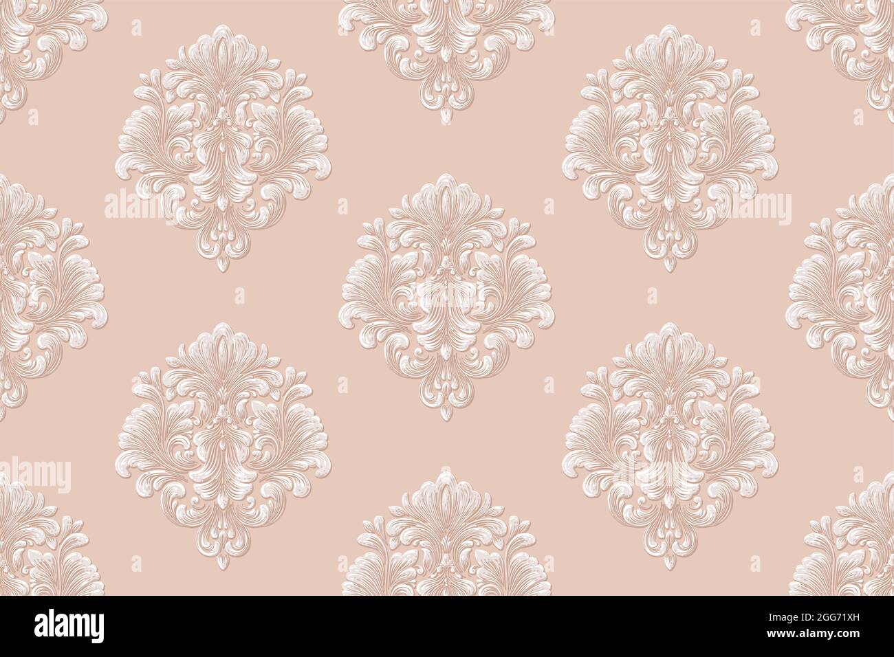 Damask seamless pattern element. Vector floral damask ornament vintage ...