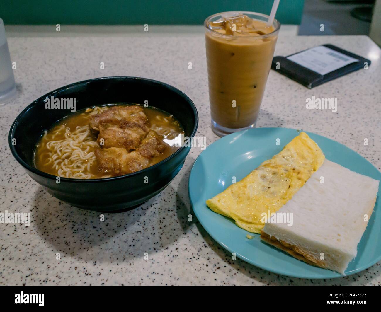 Hong Kong tea restaurant regular meal Stock Photo