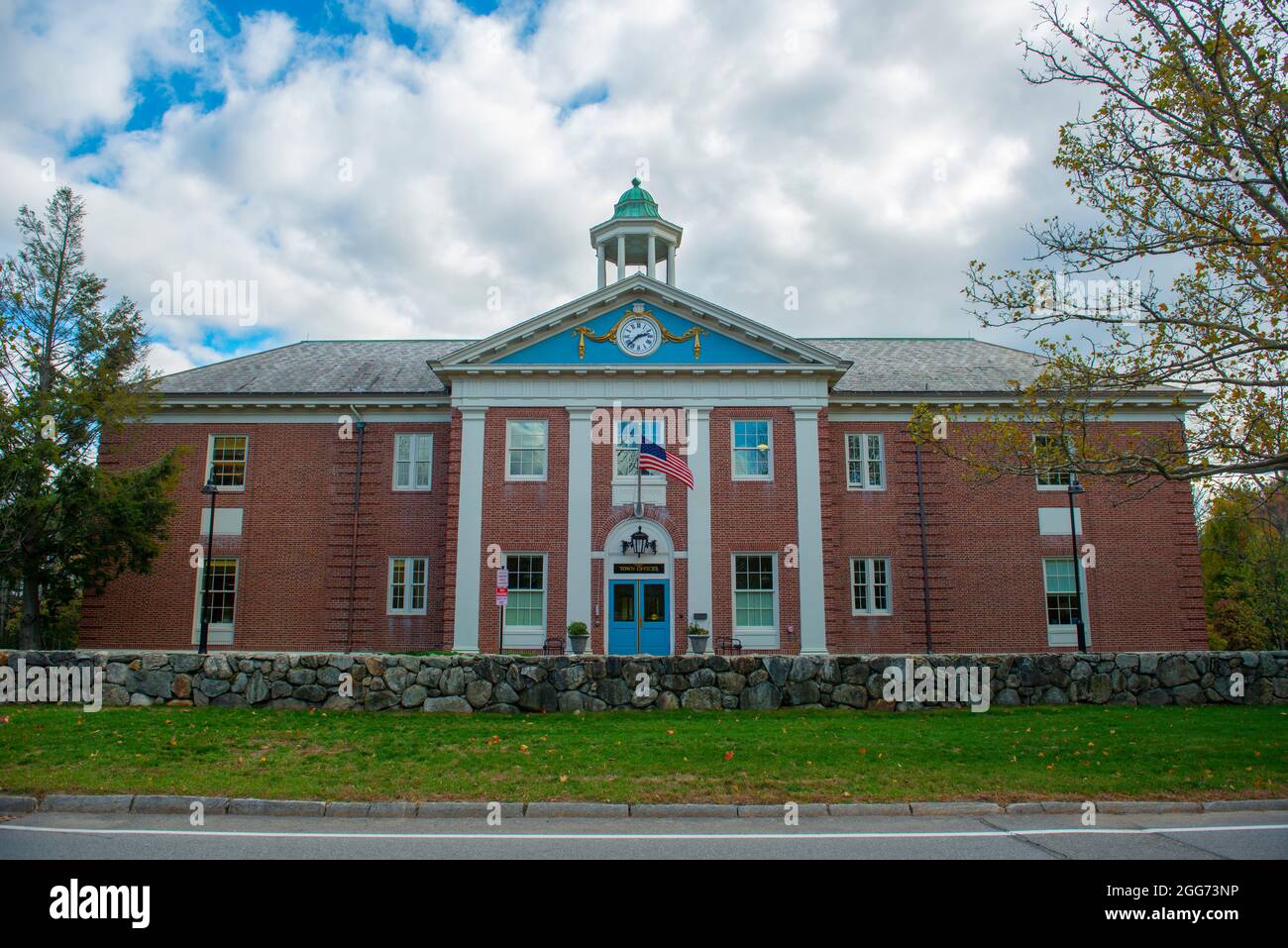 Lincoln Town Hall at 16 Lincoln Road in historic town center of Lincoln, Massachusetts MA, USA