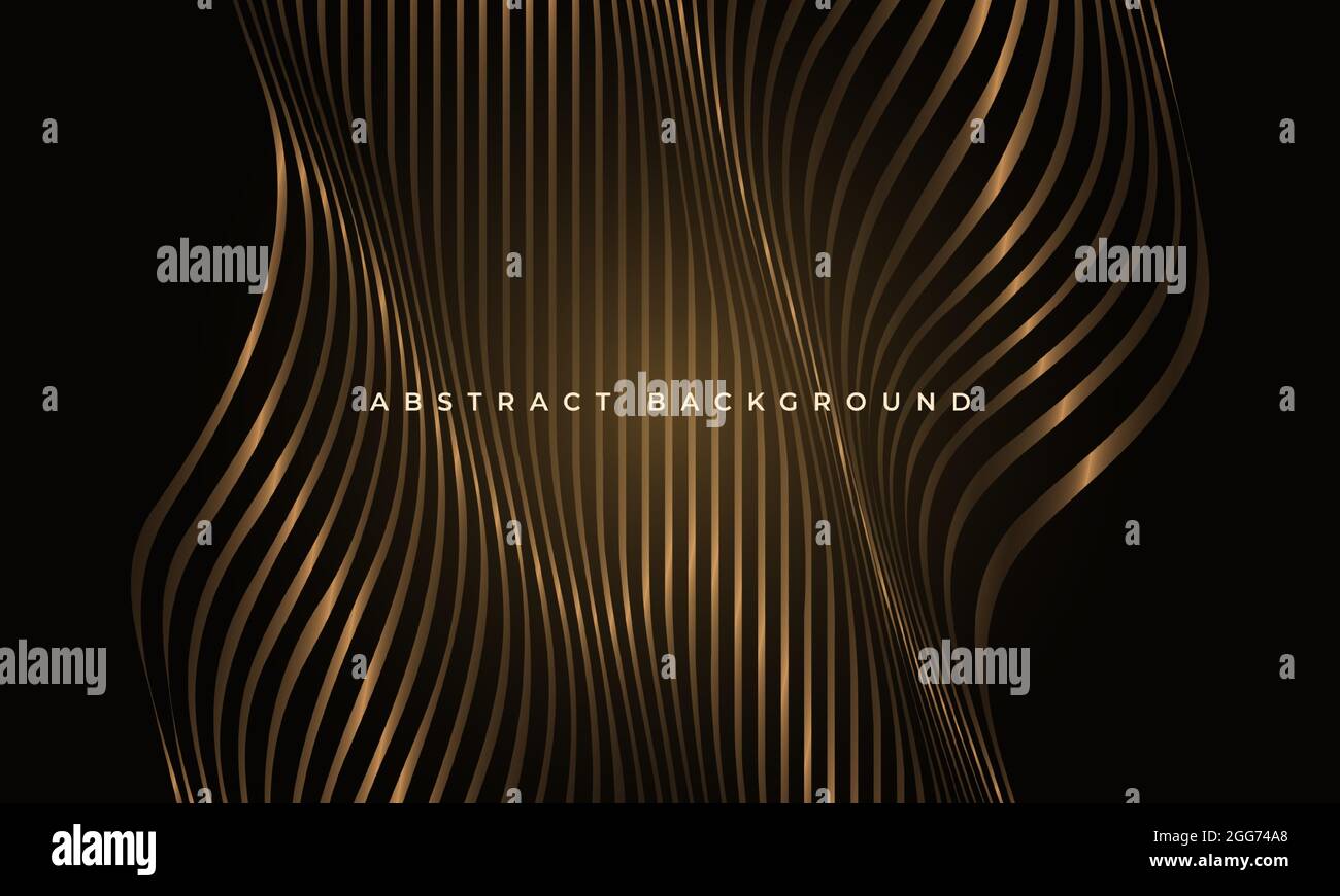 Abstract luxury black and gold glowing waved shapes elegance background ...