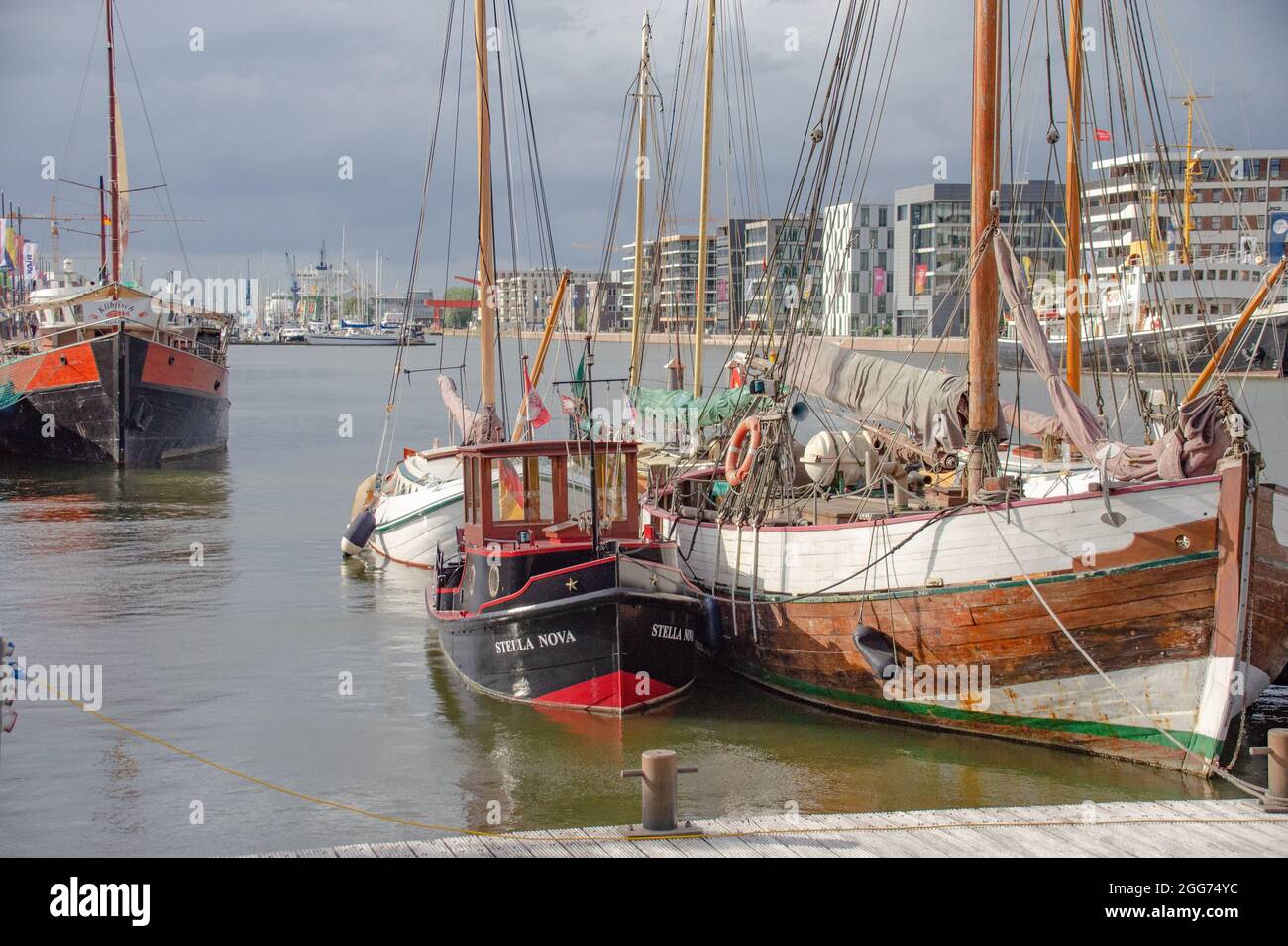 Die Stadtgemeinde Bremerhaven  ist eine kreisfreie Stadt am Westrand des Elbe-Weser-Dreiecks, das in die Nordsee übergeht Stock Photo