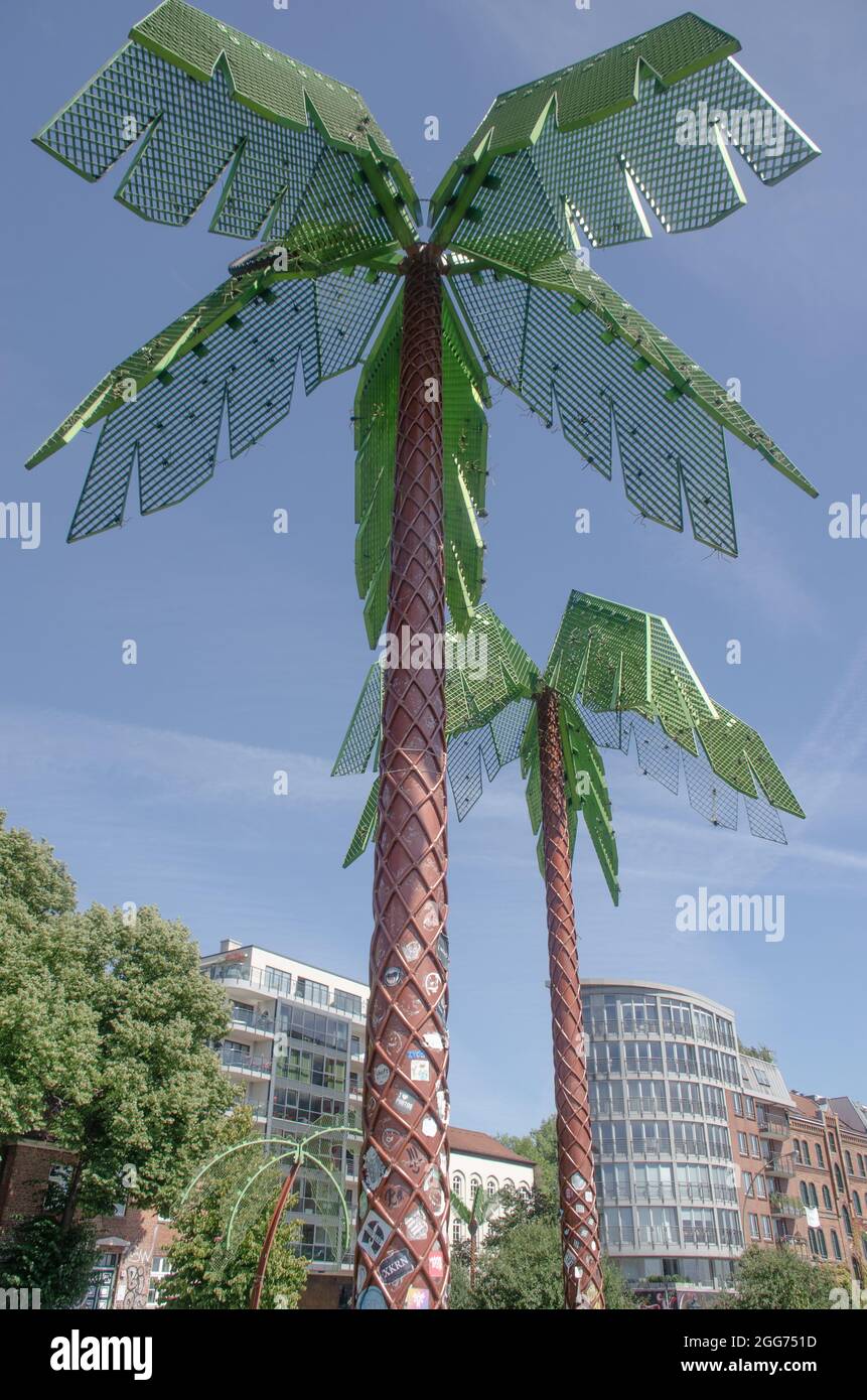 Hamburg - Palmen aus Plastik Stock Photo