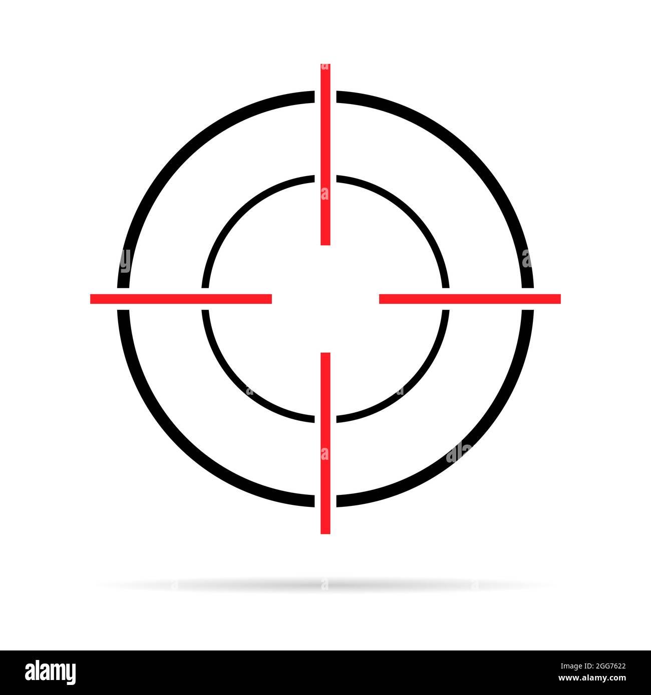 Sight gun vector icon with shadow. Modern target illustration of ...