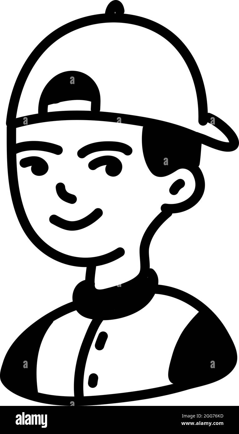Boy with a hat, icon illustration, vector on white background Stock ...