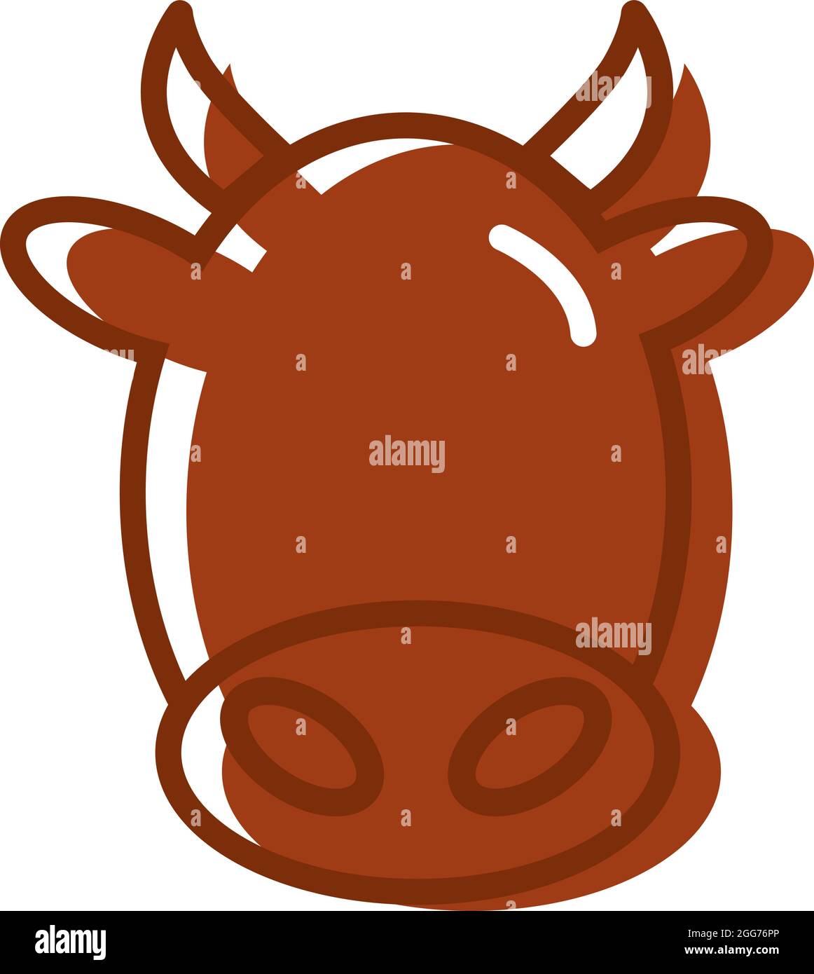 Red cow head, icon illustration, vector on white background Stock ...