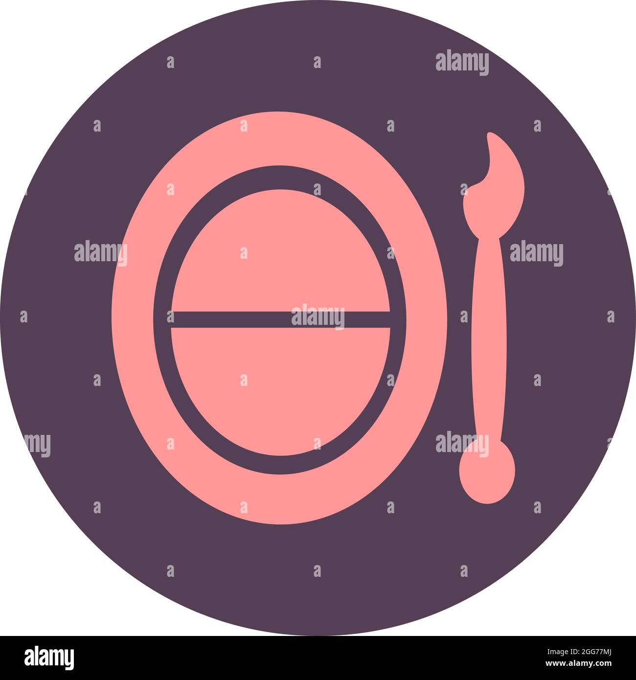 Small eyeshadow with a brush, icon illustration, vector on white background Stock Vector