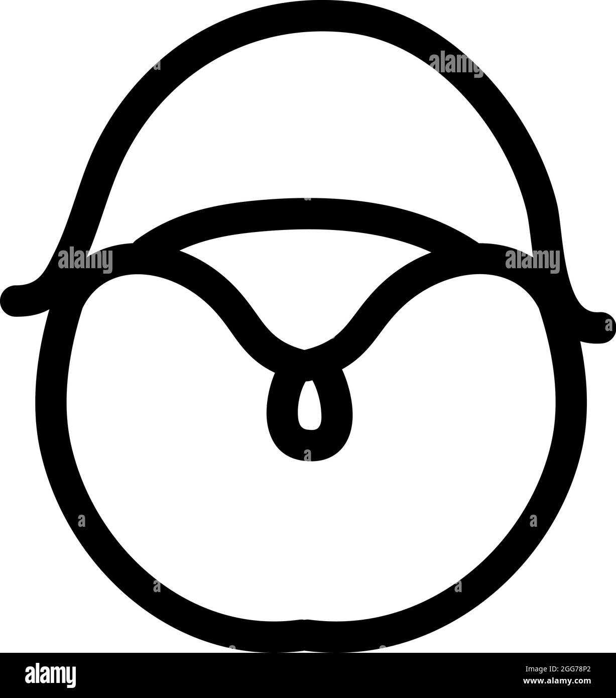 Round simple purse, icon illustration, vector on white background Stock Vector
