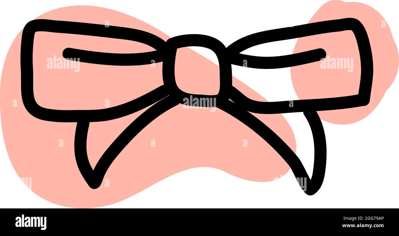 Light pink ribbon, icon illustration, vector on white background Stock ...