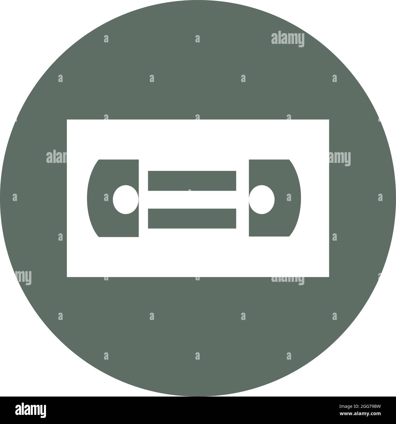 Video cassette, icon illustration, vector on white background Stock Vector
