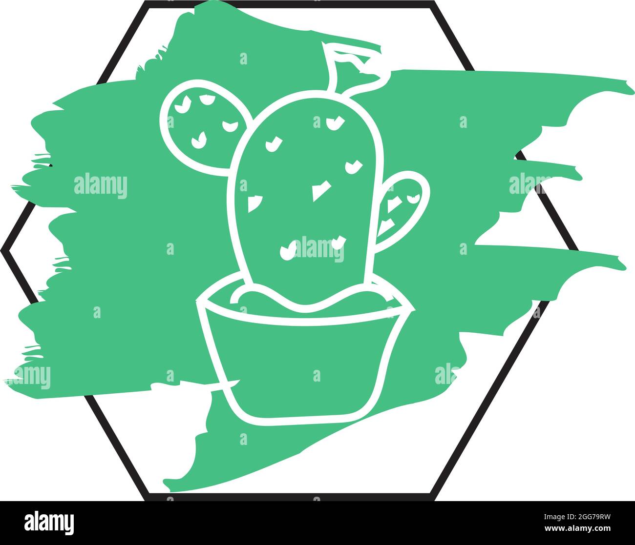Bunny ears cacti, icon illustration, vector on white background Stock ...