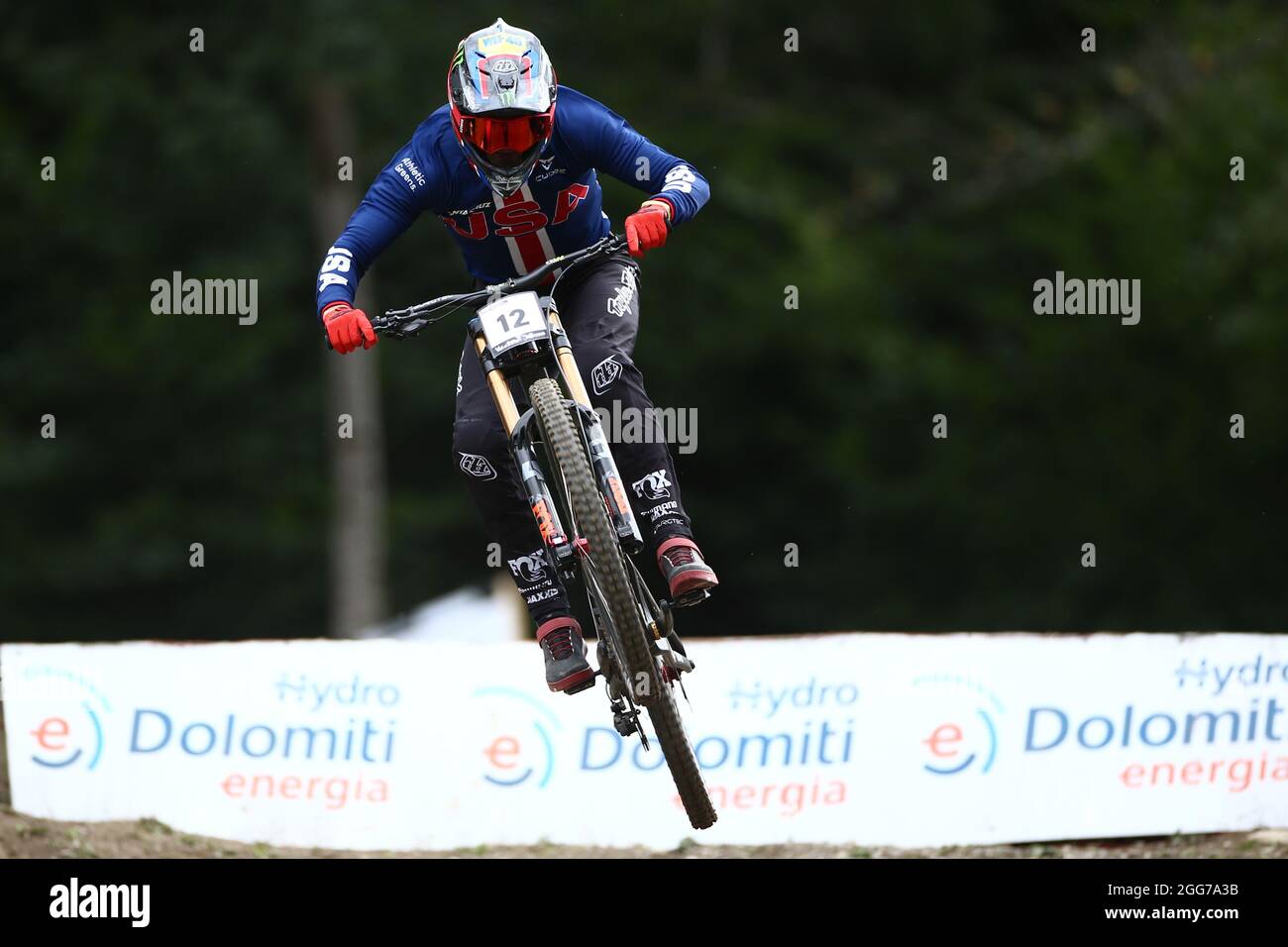 Commezzadura, Trentino, Italy. 29th Aug, 2021. 2021 Mountain Bike Cycling  World Championships, Val di Sole; Downhill; Downhill final men, Luca Shaw  (USA) Credit: Action Plus Sports/Alamy Live News Stock Photo - Alamy