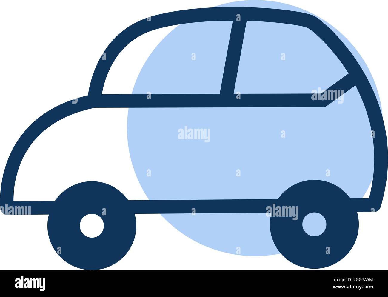 Modern blue car, icon illustration, vector on white background Stock