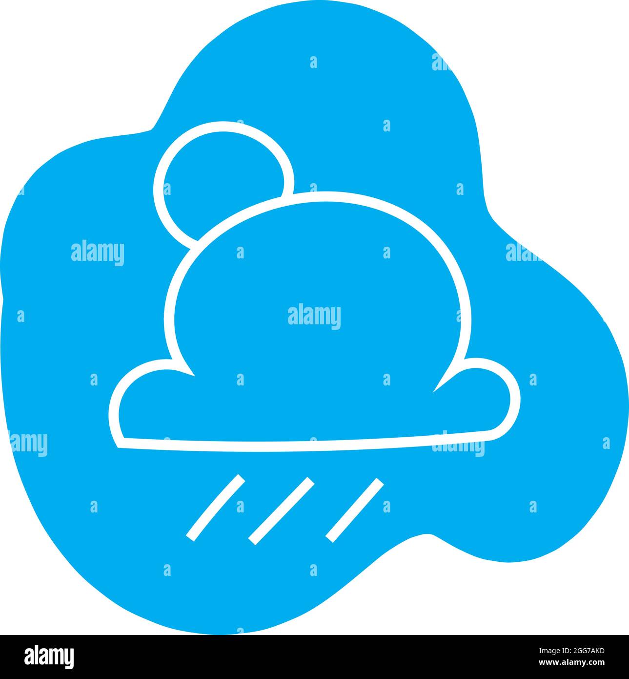 Cloudy with rain, icon illustration, vector on white background Stock ...