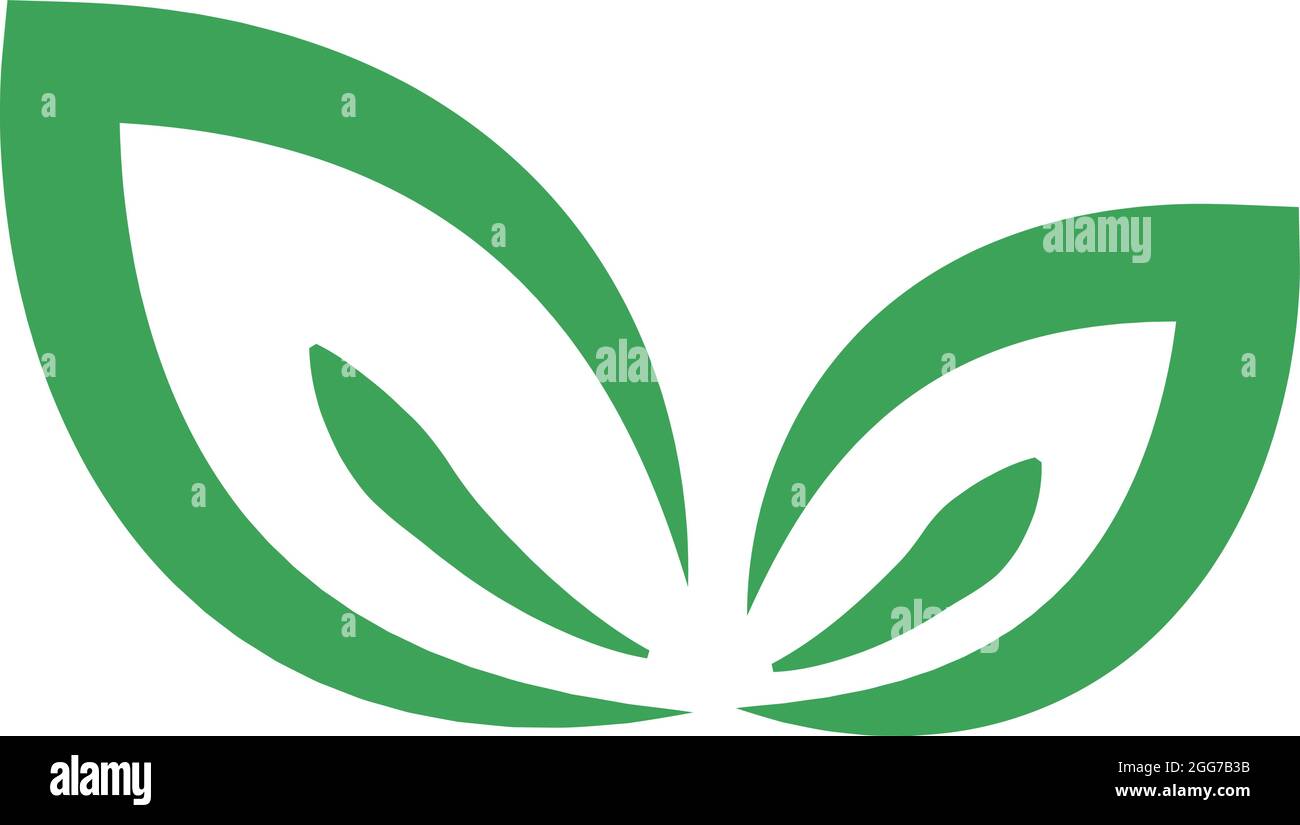 Green leaves, icon illustration, vector on white background Stock ...