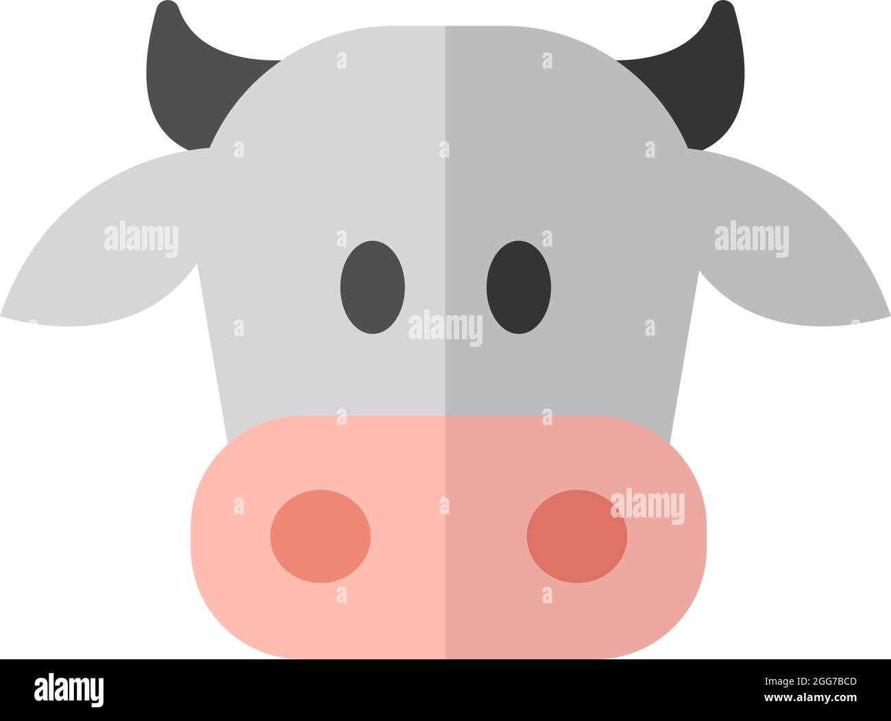 Cow head, icon illustration, vector on white background Stock Vector ...