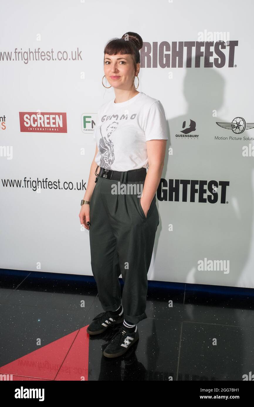 Cineworld Leicester Square, London, UK. 29th Aug, 2021. Prano Bailey-Bond poses at the CENSOR LIVE COMMENTARY. Picture by Credit: Julie Edwards/Alamy Live News Stock Photo