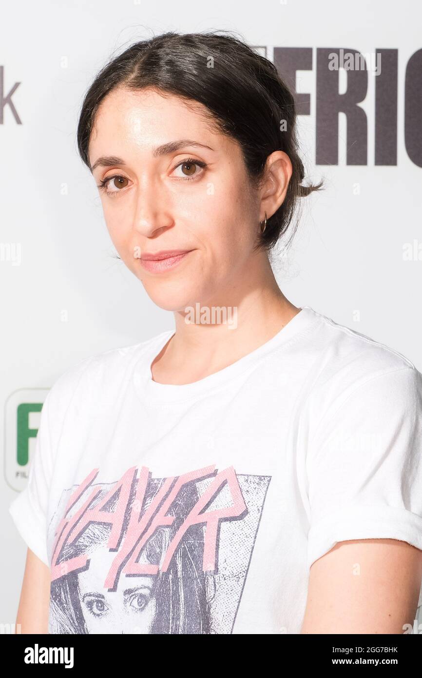 Cineworld Leicester Square, London, UK. 29th Aug, 2021. Emilie Levienaise-Farrouch poses at the CENSOR LIVE COMMENTARY. Picture by Credit: Julie Edwards/Alamy Live News Stock Photo