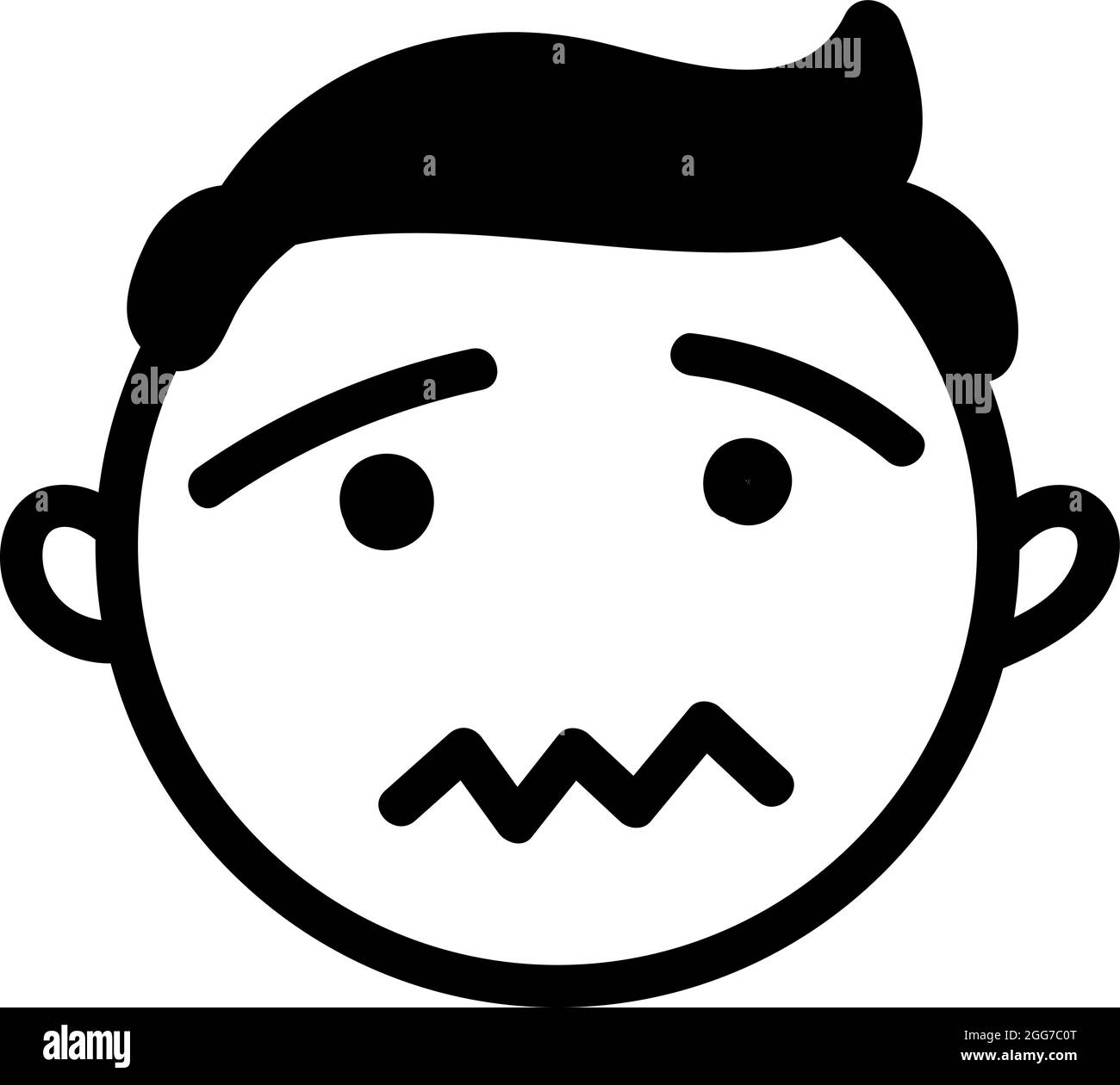 Guilty boy, icon illustration, vector on white background Stock Vector