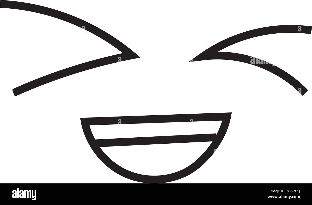 Excited face, icon illustration, vector on white background Stock ...