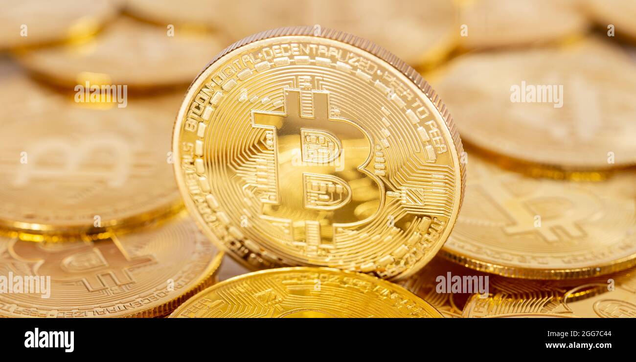Bitcoin crypto currency paying online pay digital money cryptocurrency  business finances panorama bit coin Stock Photo - Alamy