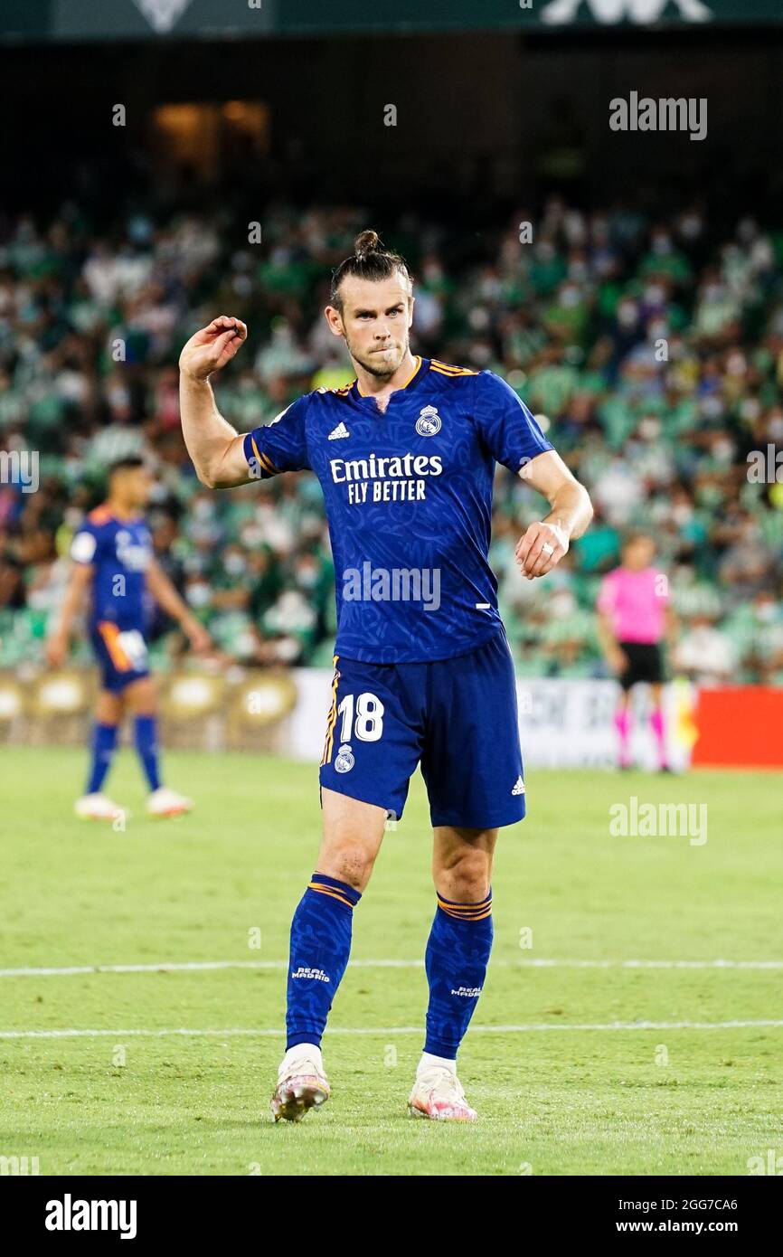 Sevilla, Spain. 28th Aug, 2021. Gareth Bale seen during La Liga Santander  2021/2022 match between Real Betis and Real Madrid at Benito Villamarin  Stadium, in Seville. Final Score Real Betis 0:1 Real