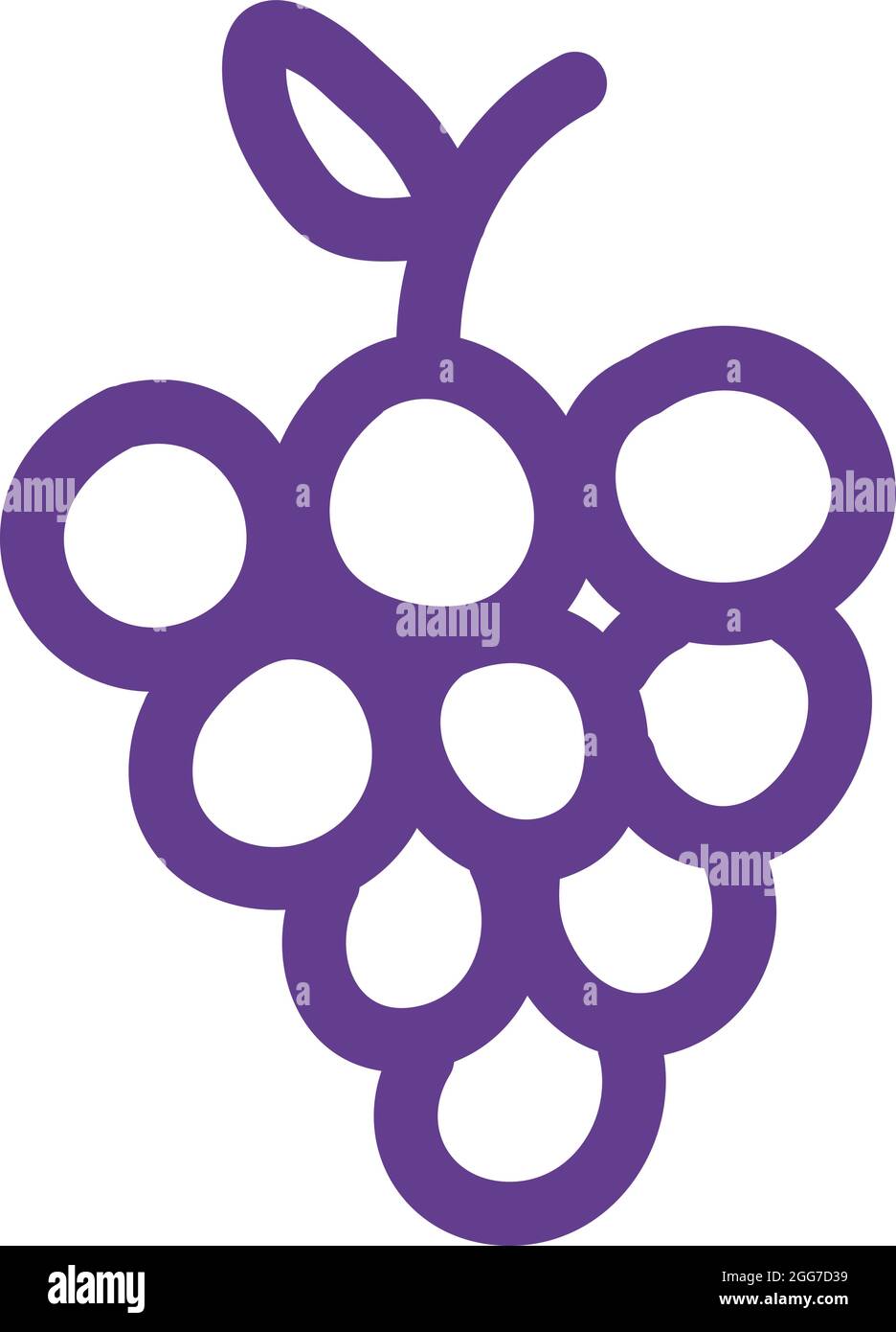 Purple grapes, icon illustration, vector on white background Stock ...