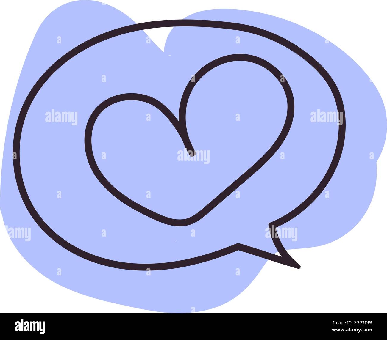 Talking about love, icon illustration, vector on white background Stock Vector