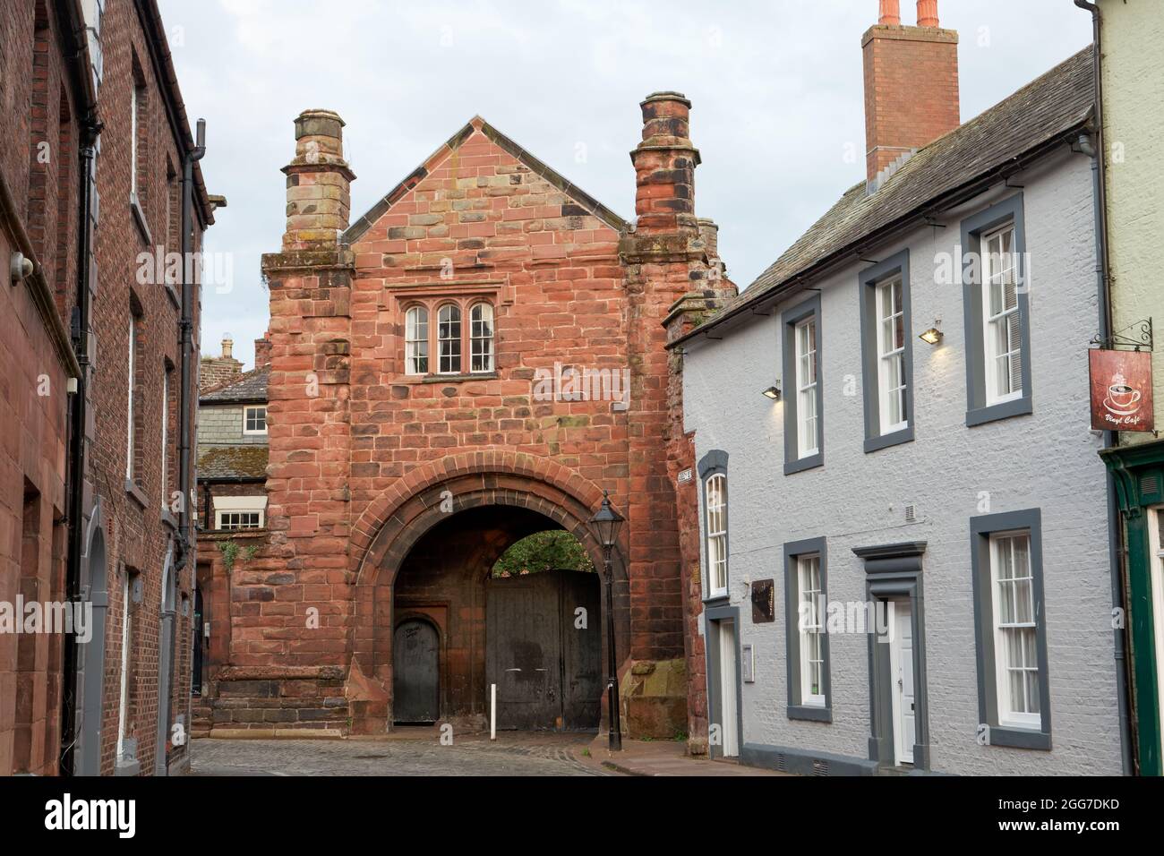 An entrance to the grounds of Carlisle Cathedral in Carlisle Stock Photo