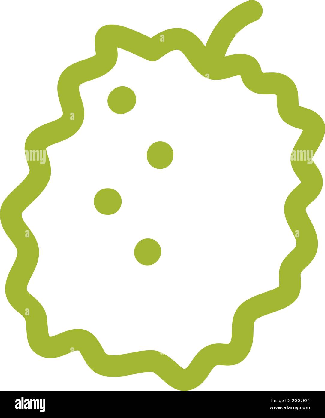 Green durian, icon illustration, vector on white background Stock Vector