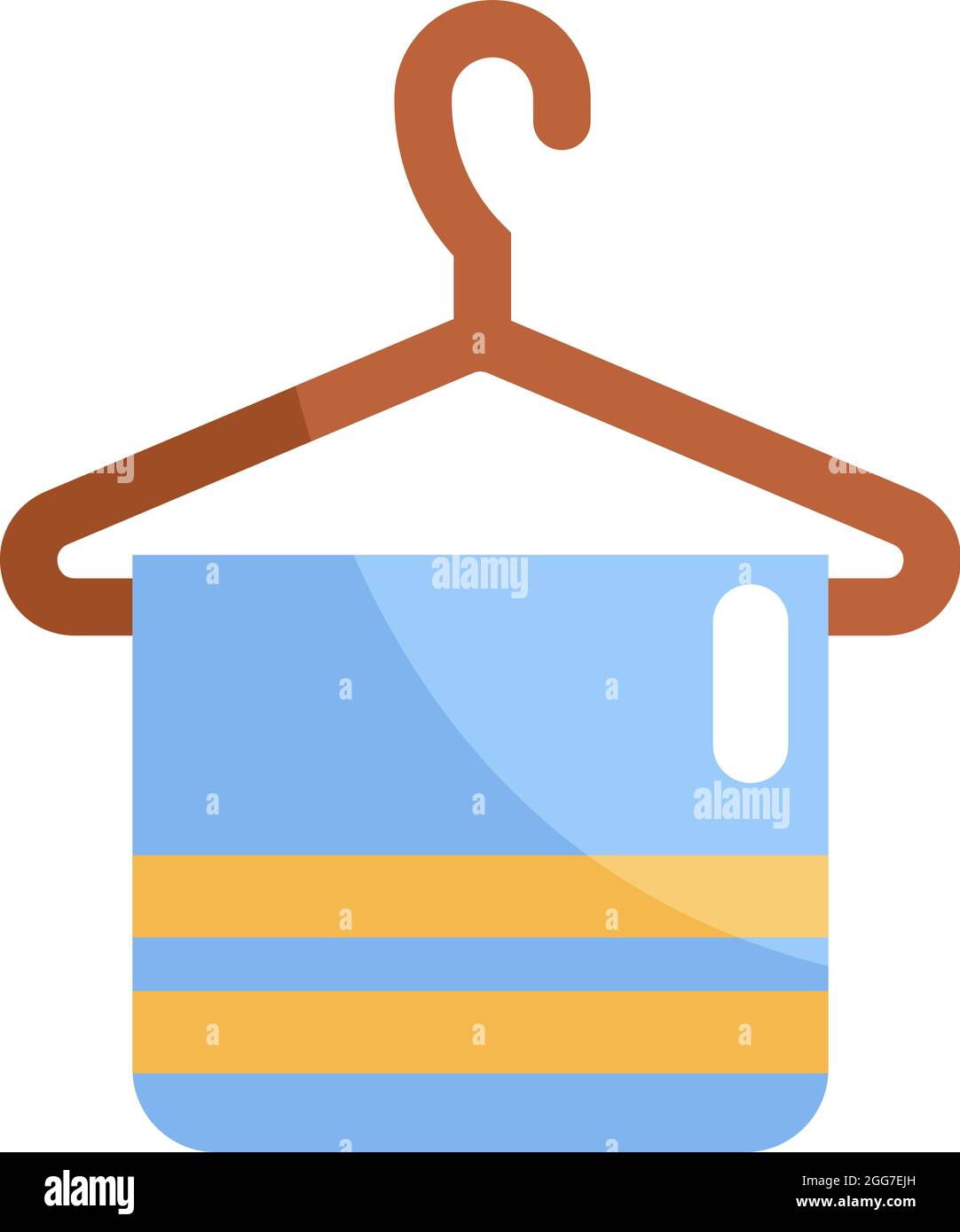 Bathroom towel, icon illustration, vector on white background Stock Vector