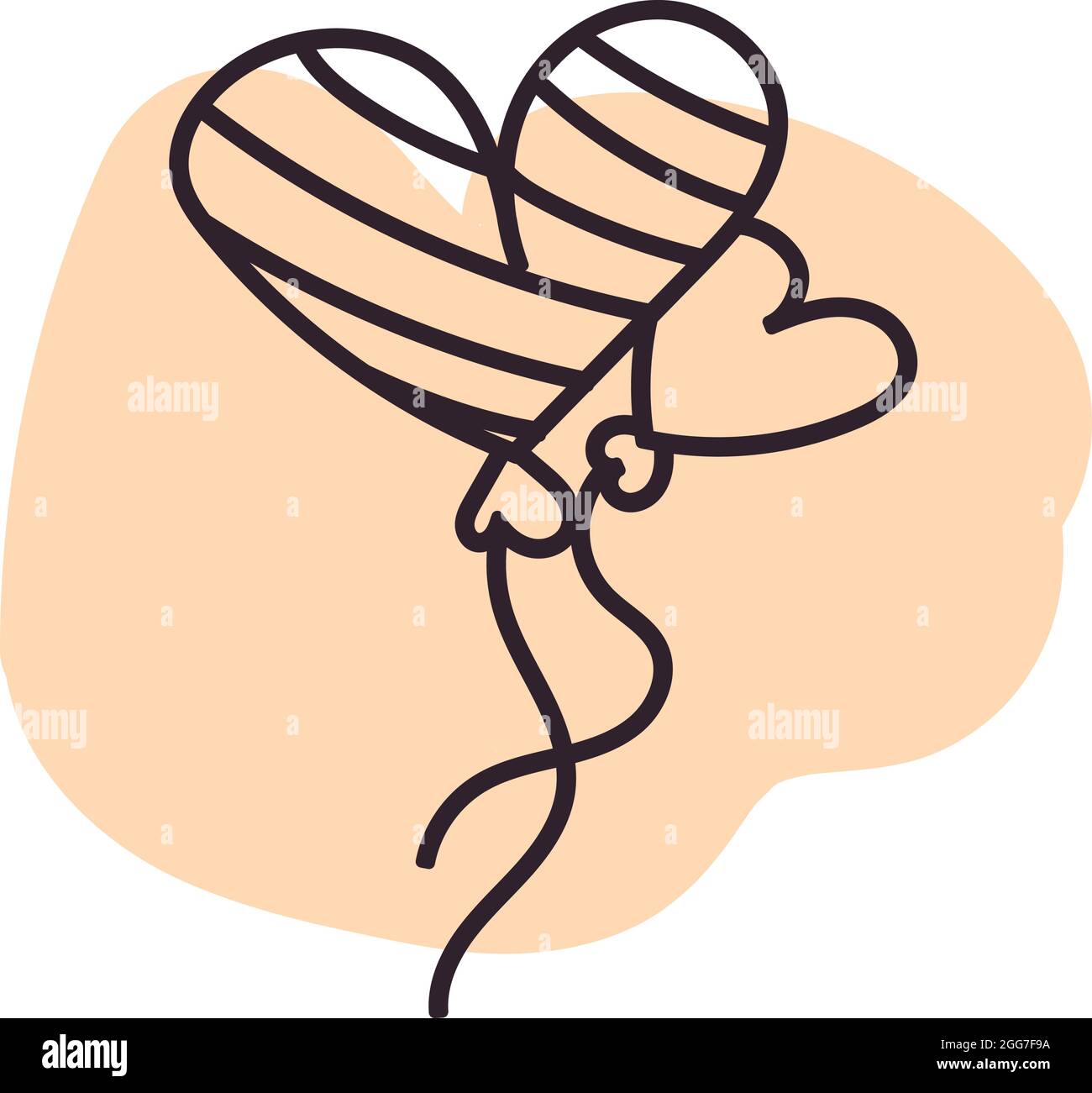 Heart balloons, icon illustration, vector on white background Stock ...