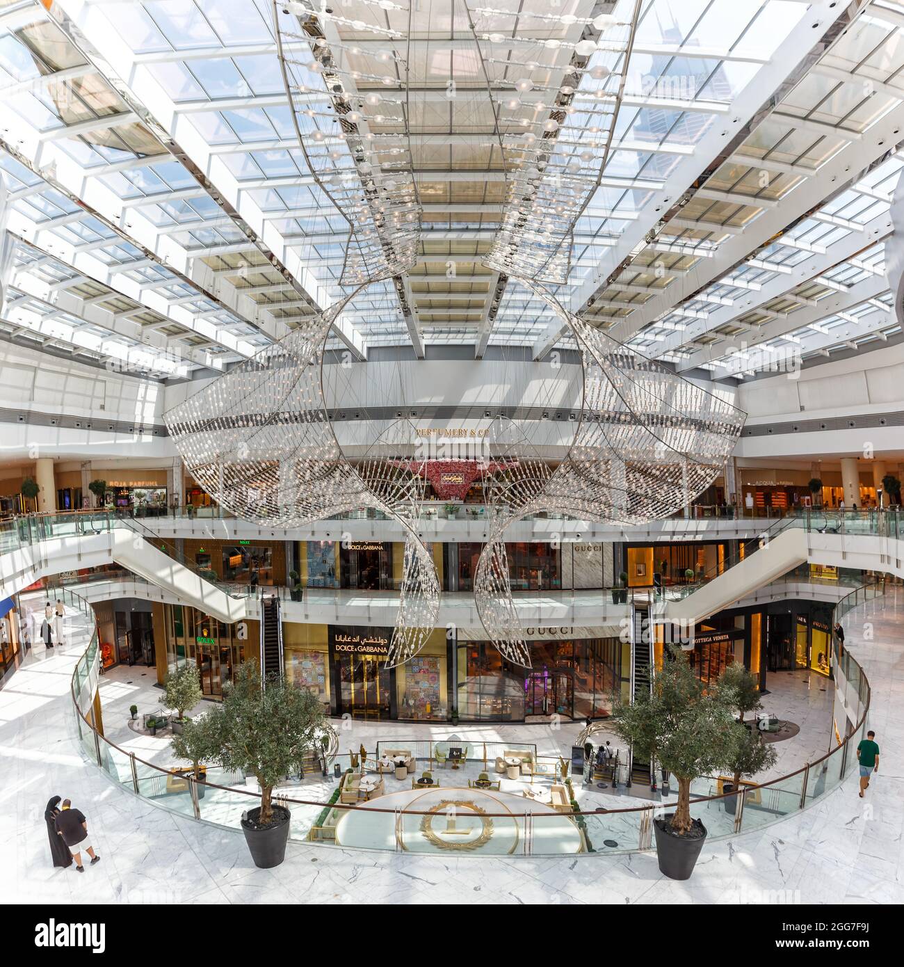 Louis Vuitton, Chanel, Gucci, at the Fashion Avenue, with 70 world brand  shops of the Haute Couture, Mall Stock Photo - Alamy