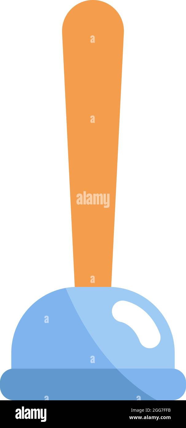 Blue plunger, icon illustration, vector on white background Stock Vector