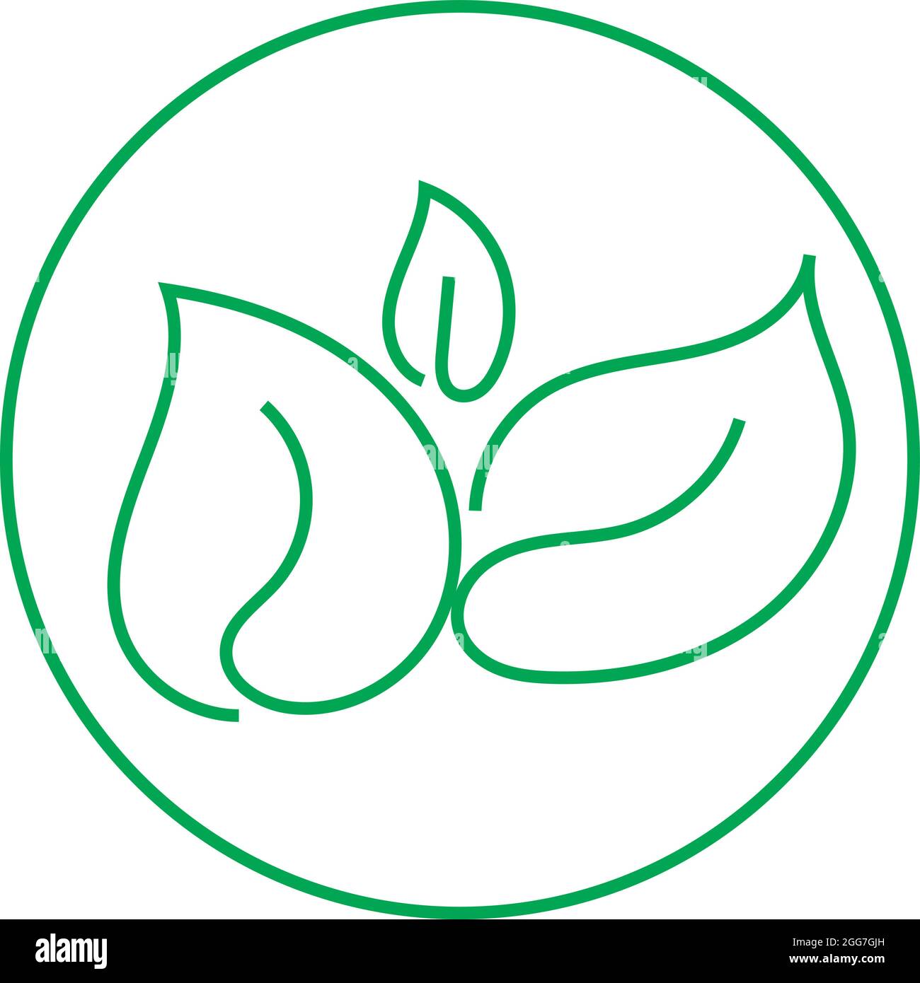 Three green leafs, icon illustration, vector on white background Stock ...