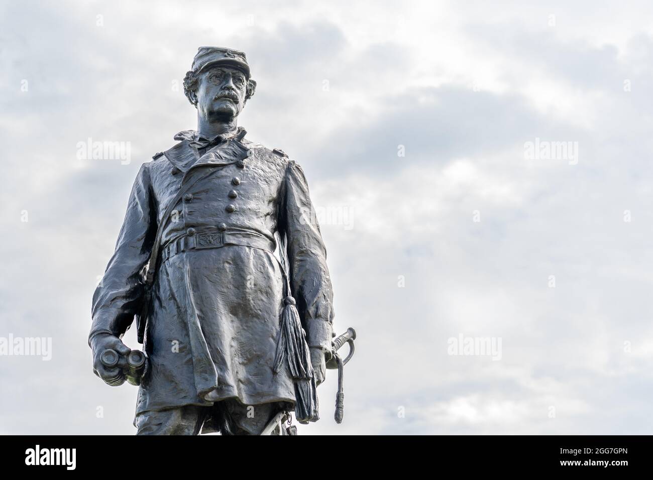 Gettysburg, PA - Sept. 9, 2020: This statue of Major General Abner Doubleday is by John Massey Rhind. Gen. Doubleday fired the first shot in defense o Stock Photo