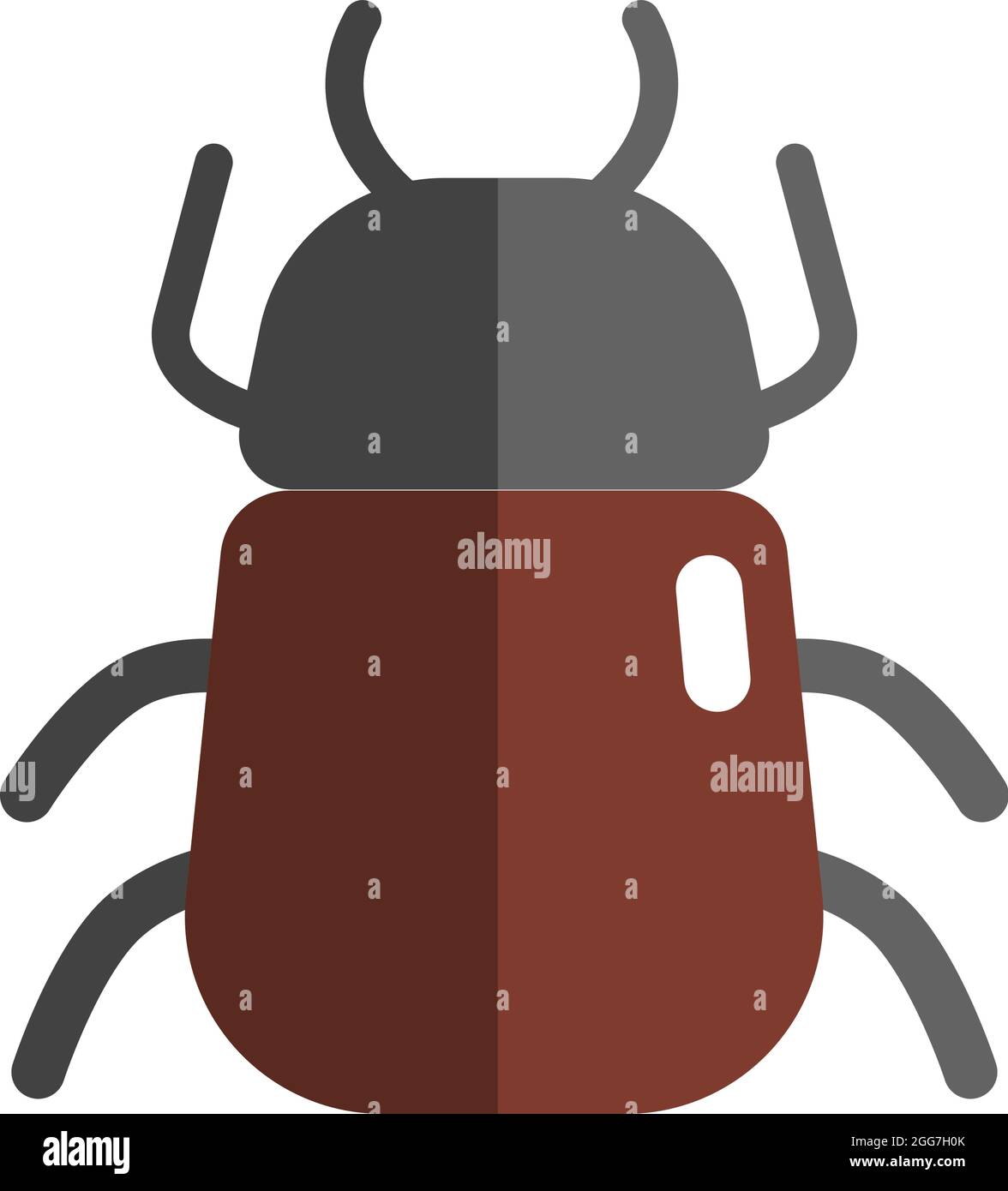 Brown stink bug, icon illustration, vector on white background Stock Vector