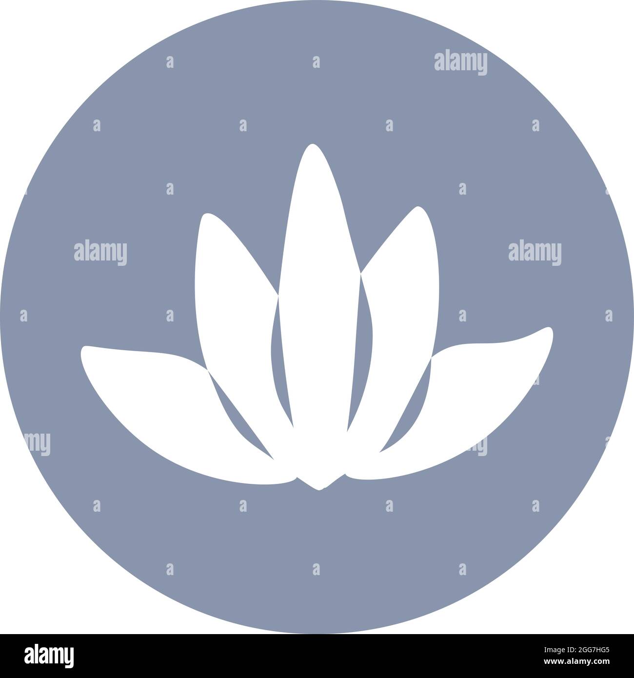 Lotus flower, icon illustration, vector on white background Stock Vector
