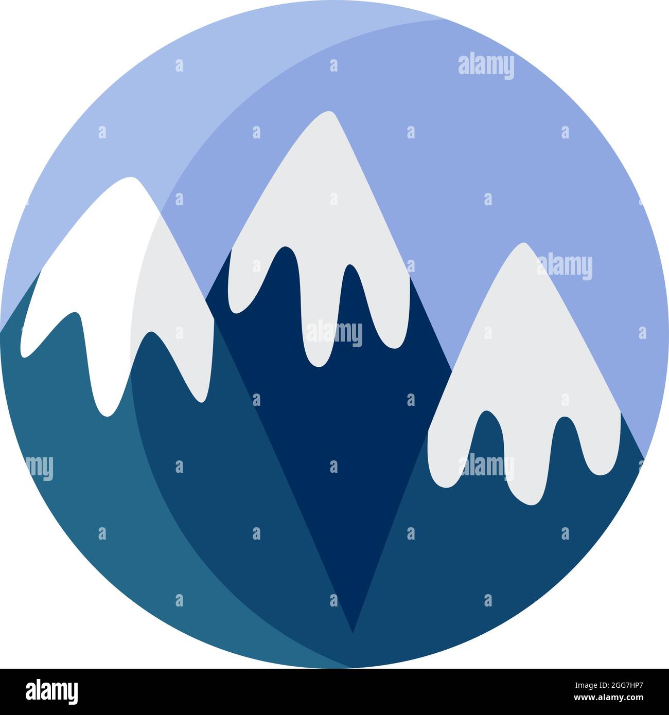 Mountain landscape, icon illustration, vector on white background Stock ...