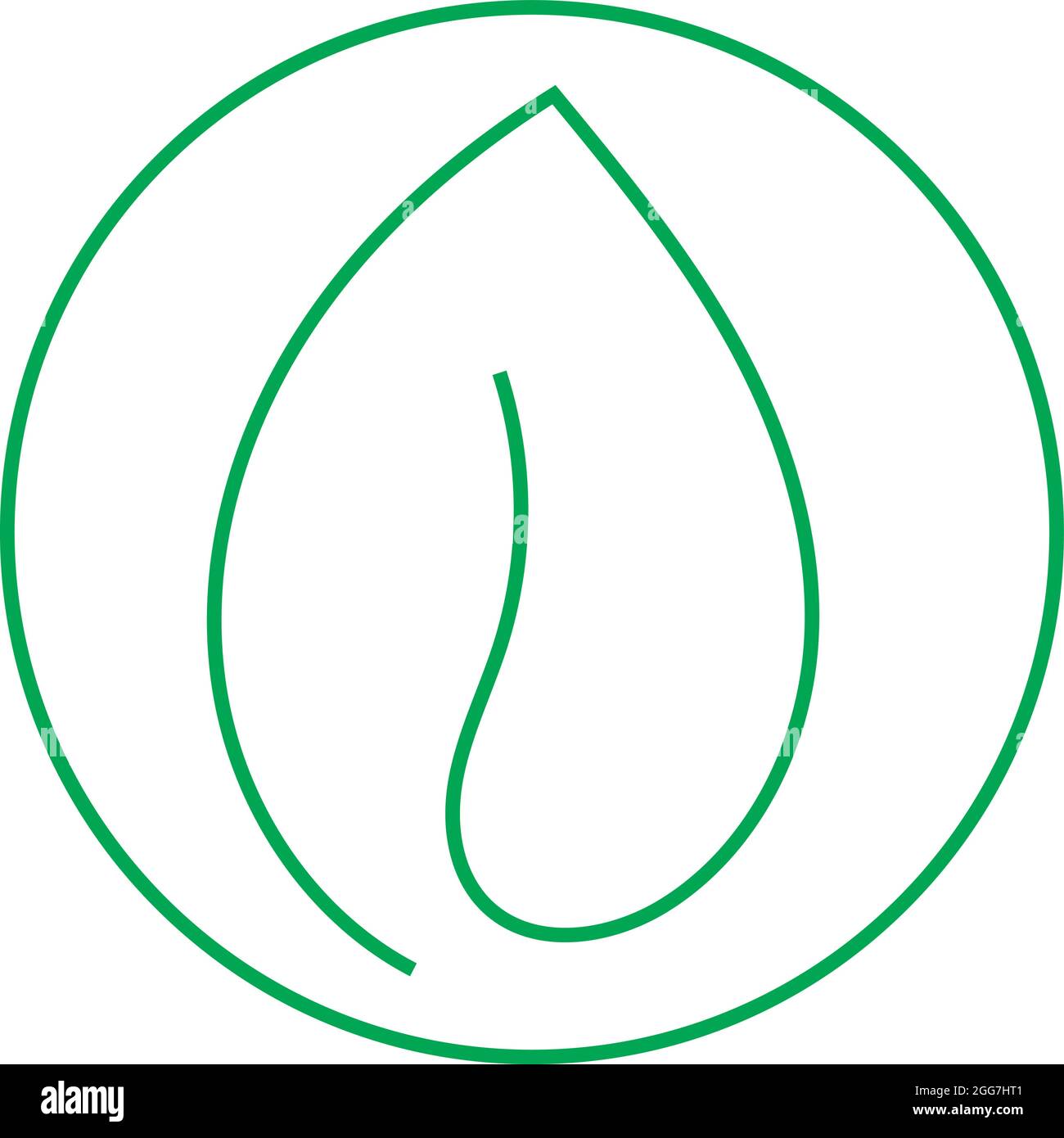 One simple green leaf, icon illustration, vector on white background ...