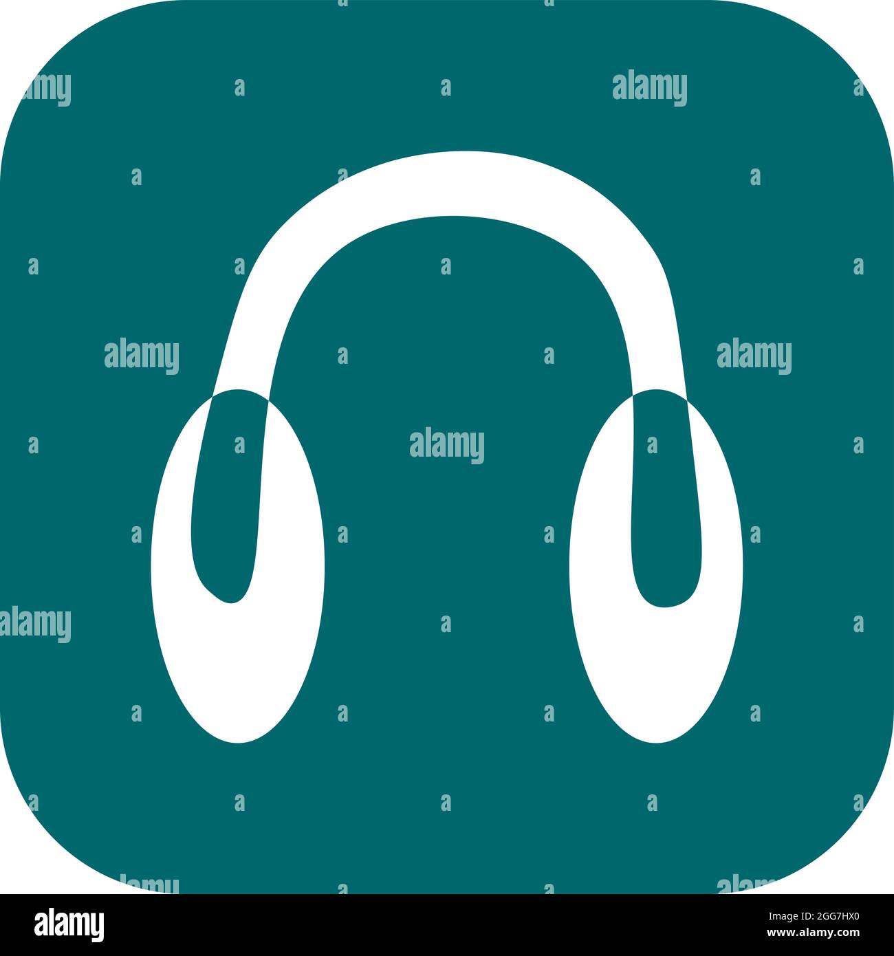 White headset, icon illustration, vector on white background Stock ...