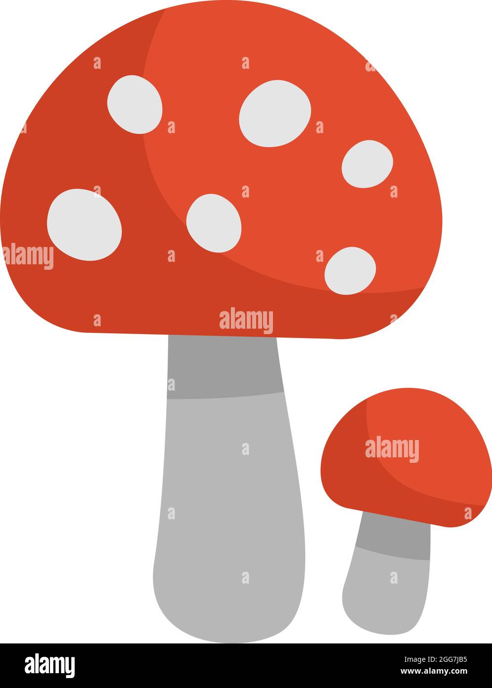 Yellow fly agaric mushroom, icon illustration, vector on white background Stock Vector