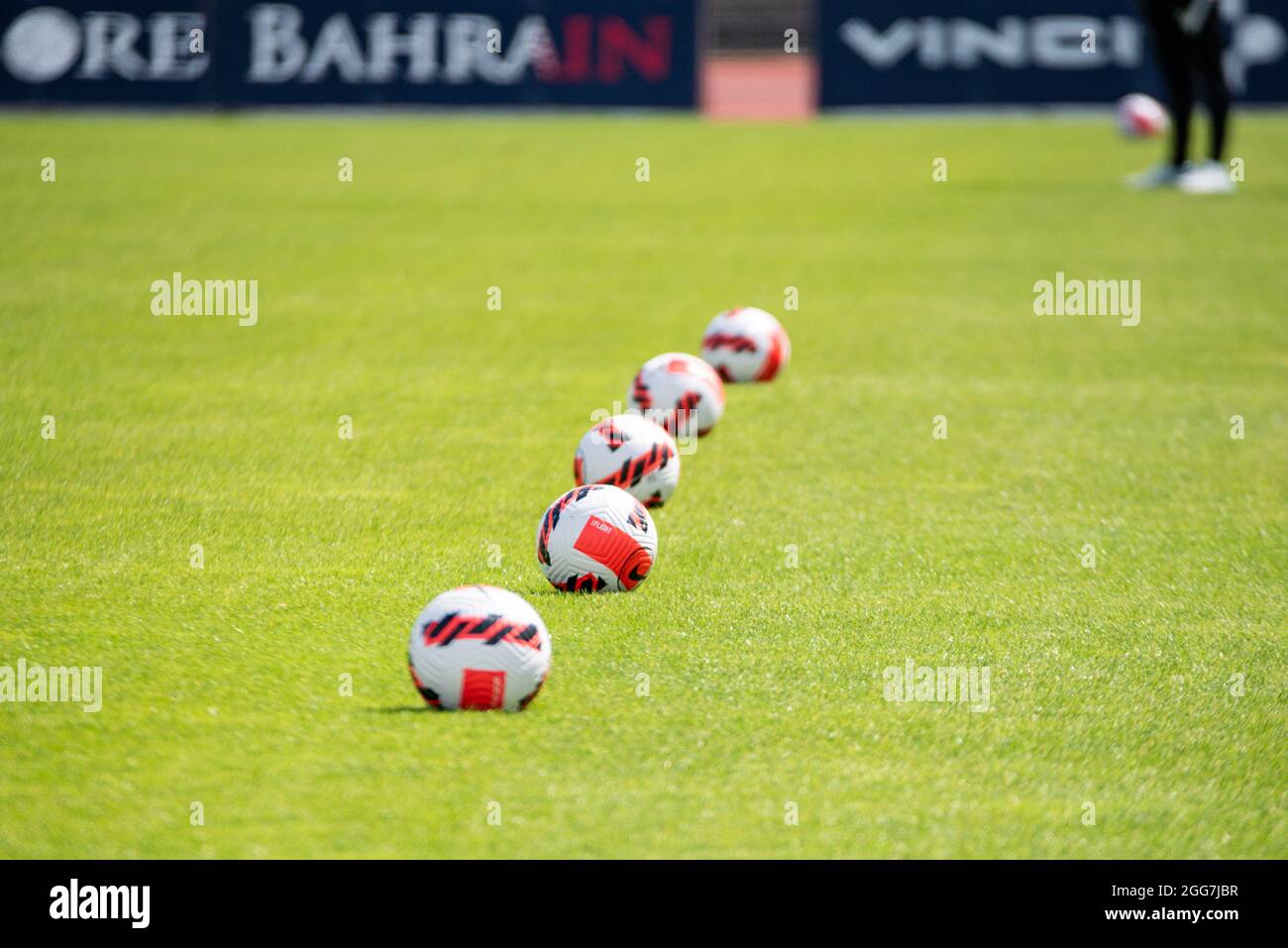 The official ball ahead of the Women's French championship Arkema football match between Paris FC and EA Guingamp on August 28, 2021 at Robert Bobin stadium in Bondoufle, France - Photo Melanie Laurent / A2M Sport Consulting / DPPI Stock Photo