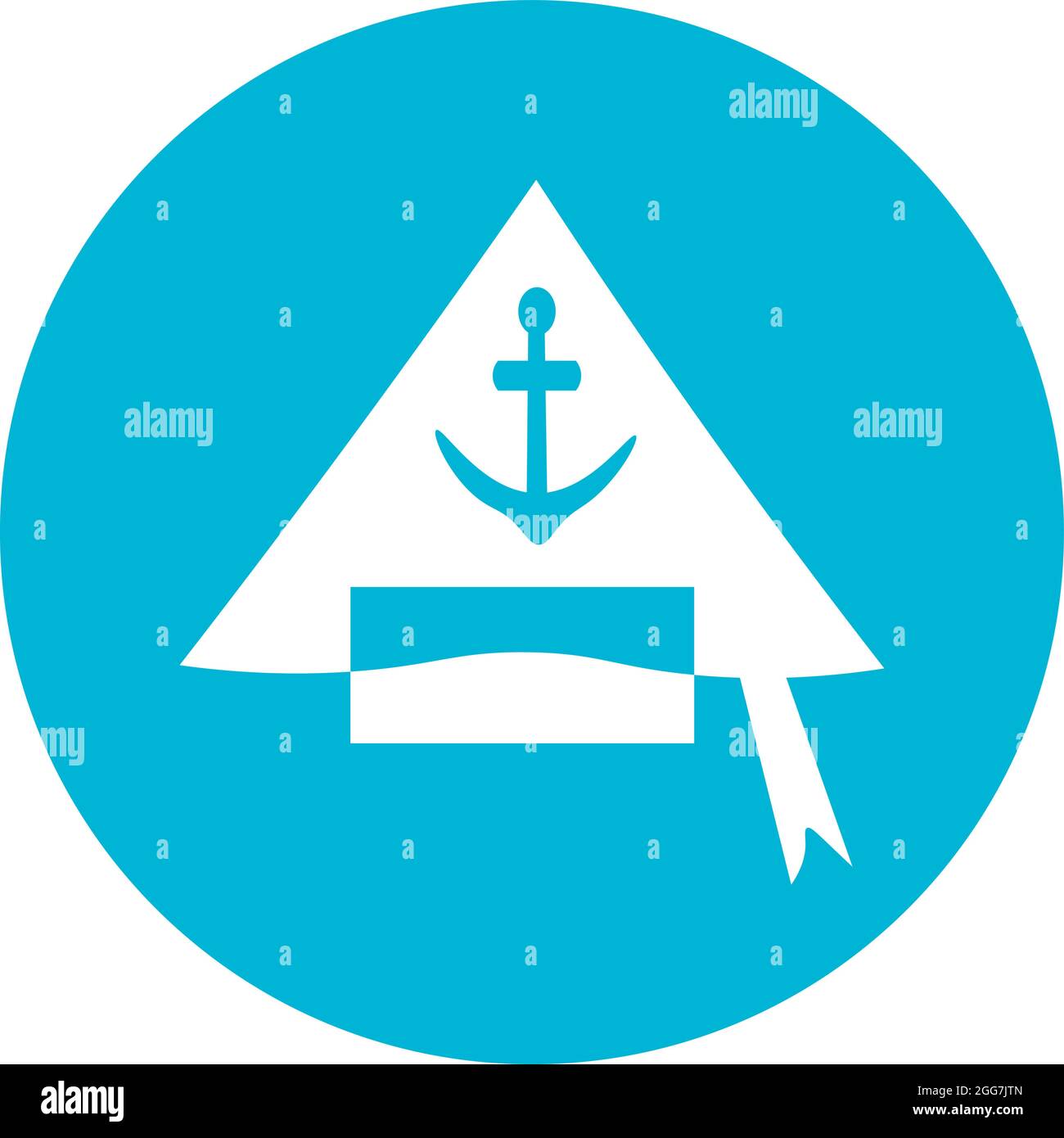 Sailors hat, icon illustration, vector on white background Stock Vector