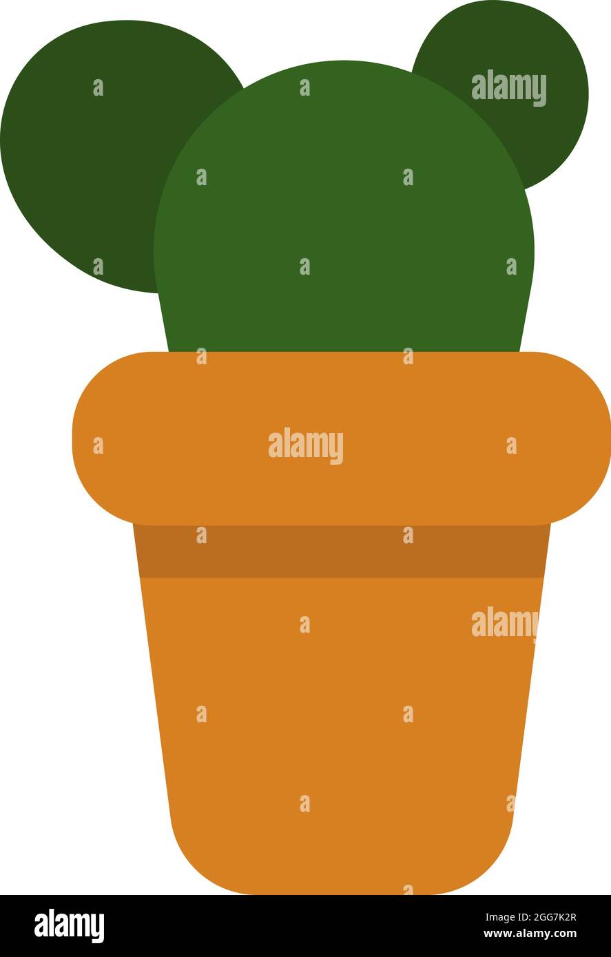 Green cactus in a pot, icon illustration, vector on white background ...