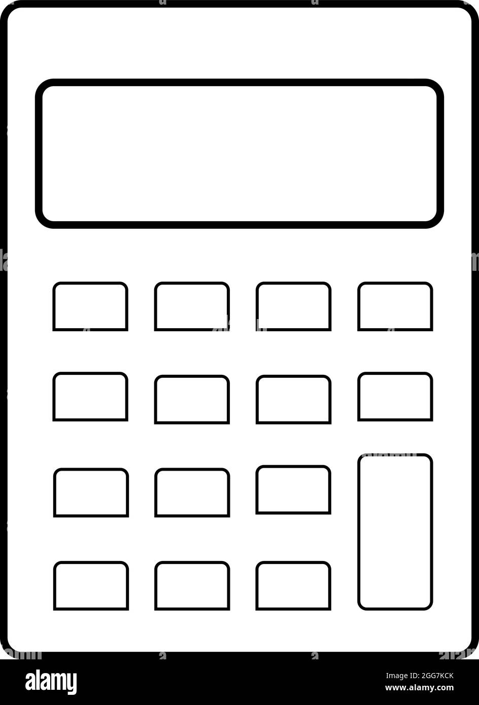 Simple school calculator, icon illustration, vector on white background ...